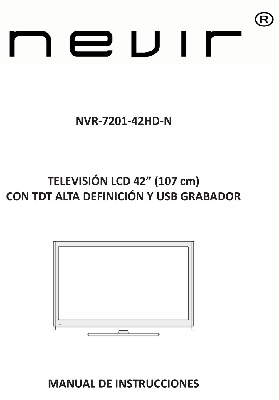 MANDO A DISTANCIA Replacement TV NEVIR LCD NVR 7201 40HD-N 40 FULL  HD-USBG-TDT HD