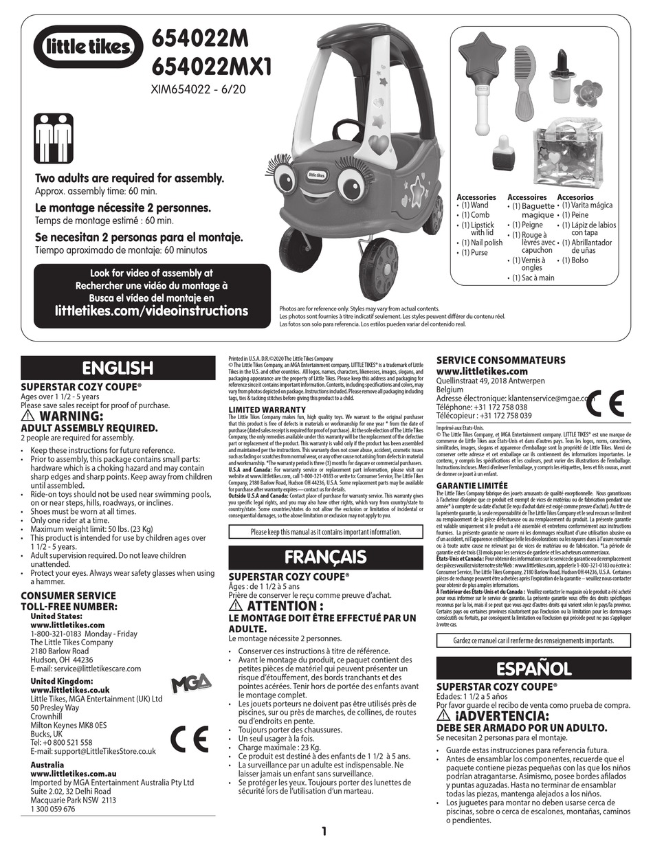 LITTLE TIKES 654022M QUICK START MANUAL Pdf Download ManualsLib