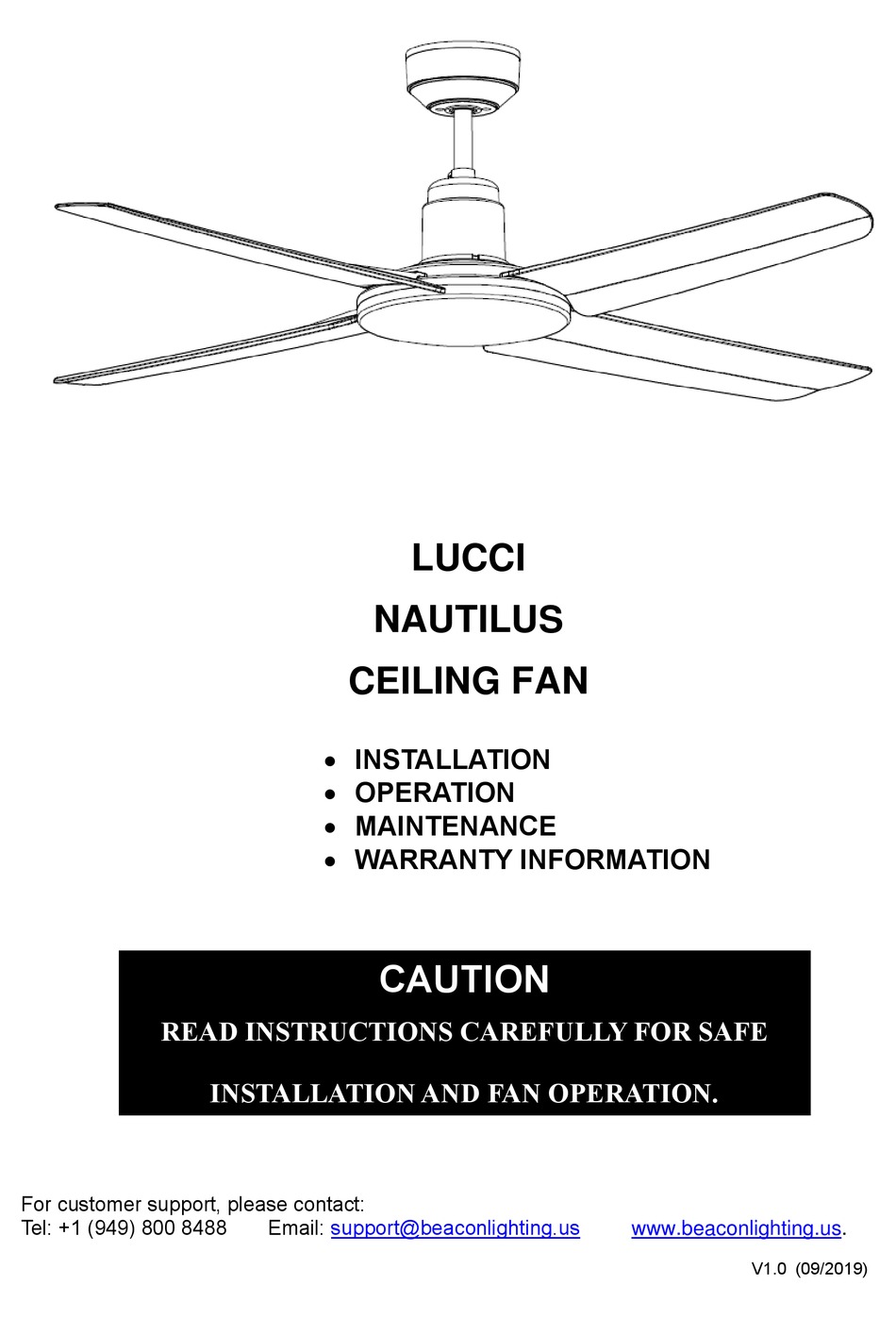 BEACON LIGHTING LUCCI INSTALLATION OPERATION & MAINTENANCE Pdf Download