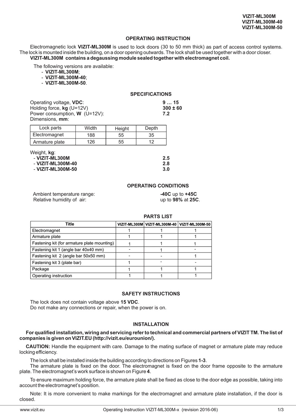 VIZIT -ML300M OPERATING INSTRUCTIONS Pdf Download | ManualsLib