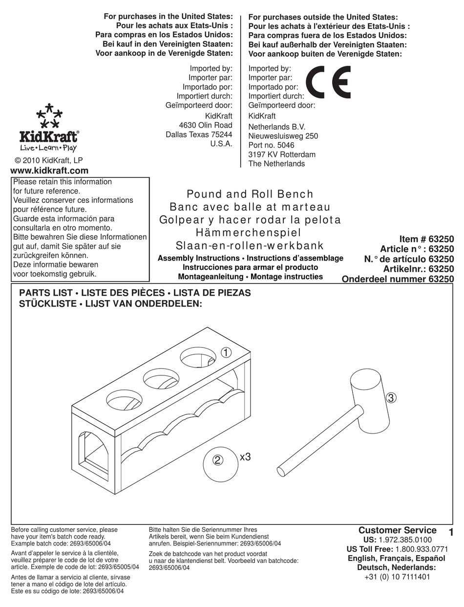 Kidkraft 63250 Assembly Instructions Pdf Download Manualslib