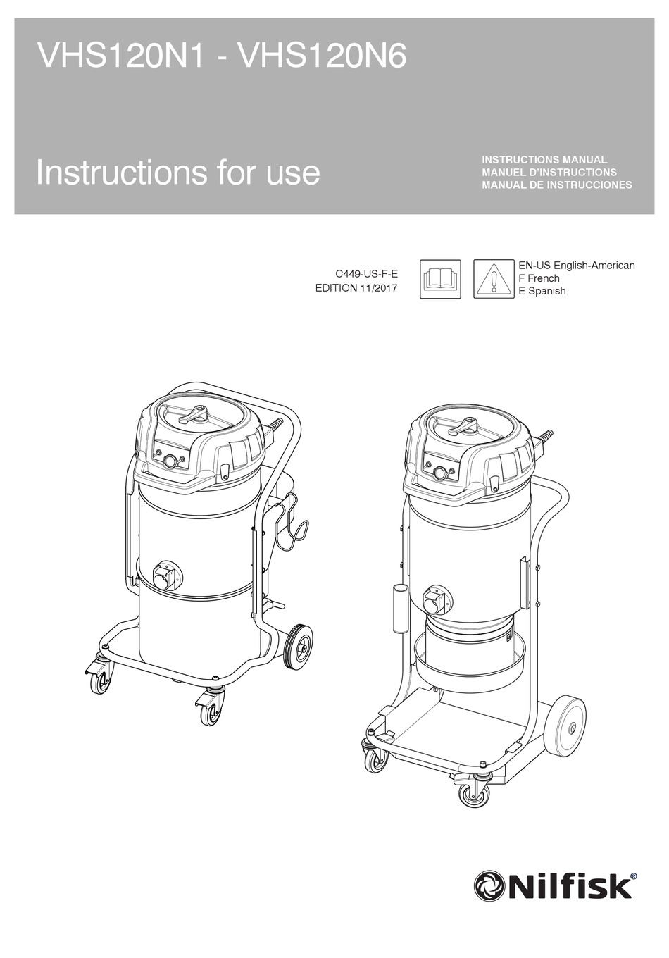 NILFISKADVANCE VHS120N1 INSTRUCTIONS FOR USE MANUAL Pdf Download ManualsLib