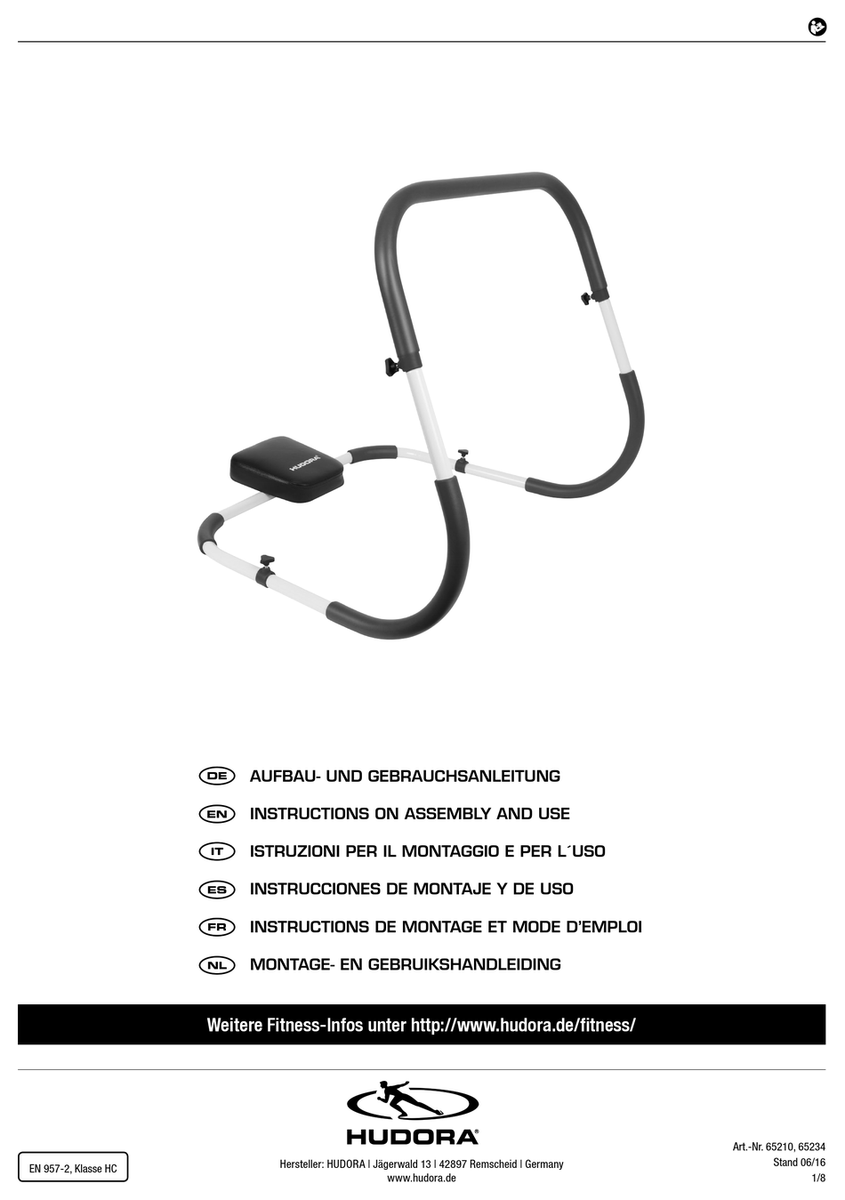 HUDORA 65210 INSTRUCTIONS ON ASSEMBLY AND USE Pdf Download ManualsLib