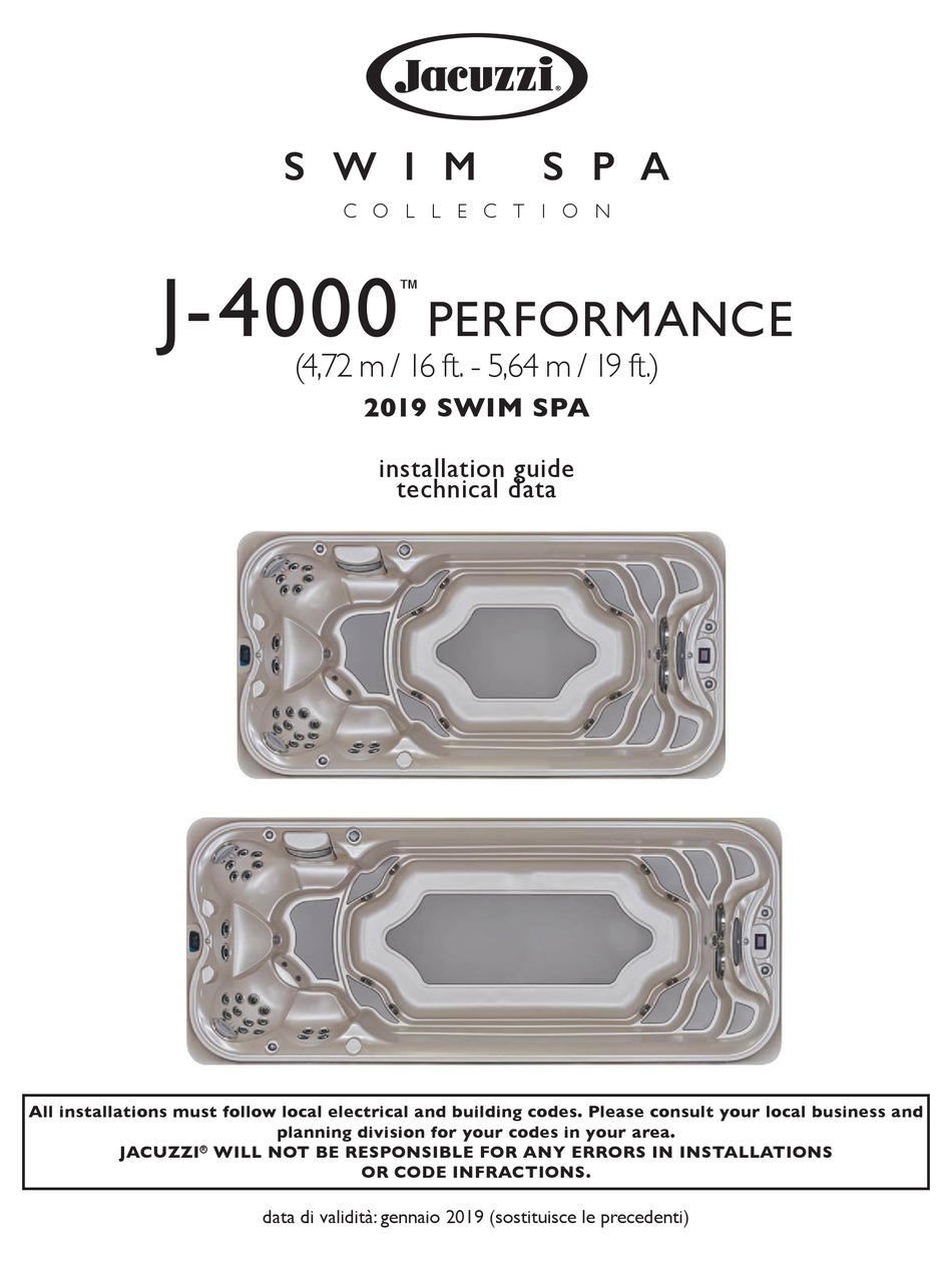 JACUZZI SWIM SPA SERIES INSTALLATION MANUAL Pdf Download ManualsLib