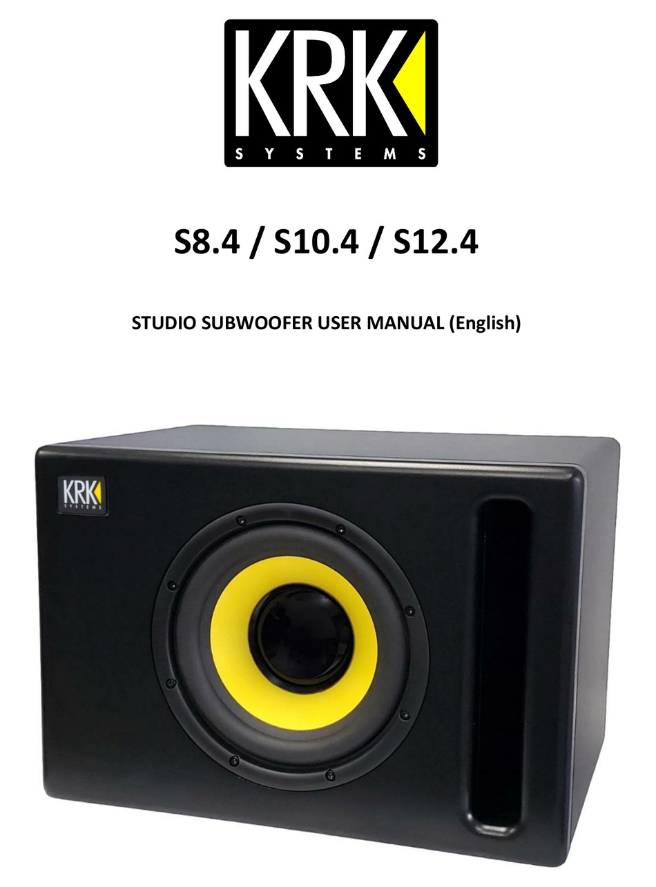 KRK S8.4 USER MANUAL Pdf Download ManualsLib