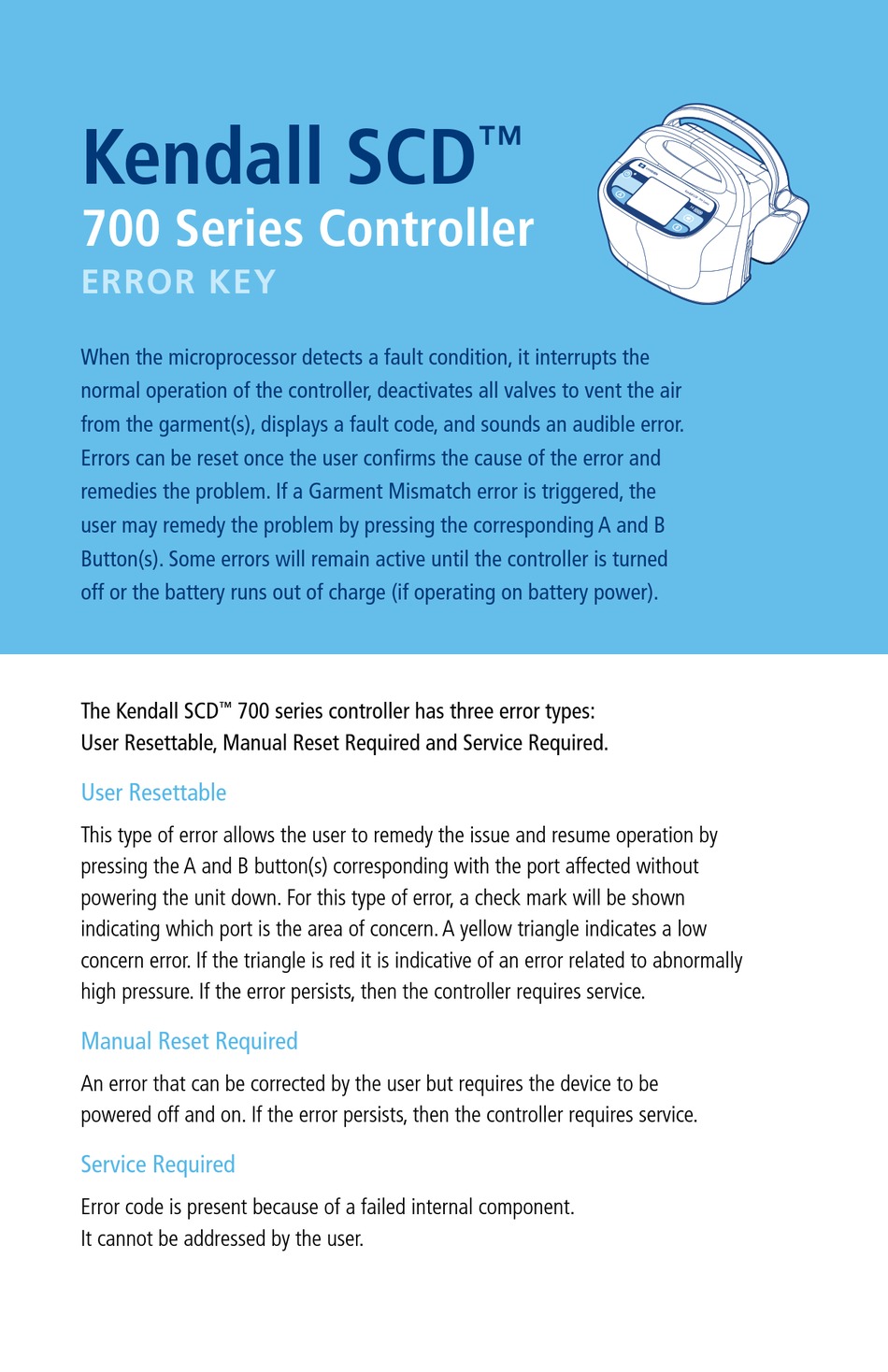 COVIDIEN KENDALL SCD 700 SERIES QUICK START MANUAL Pdf Download