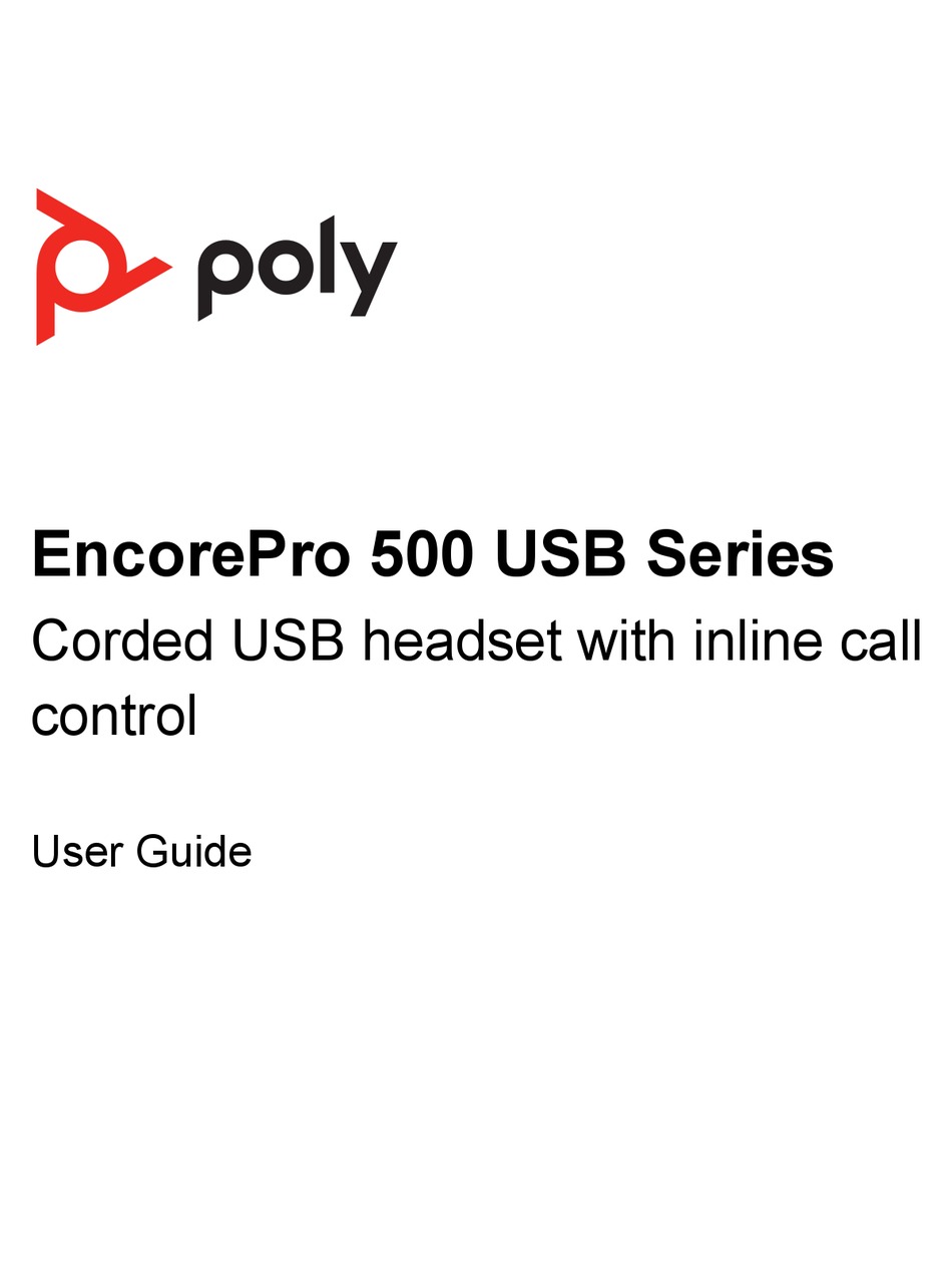 Poly EncorePro 500 USB Series User 