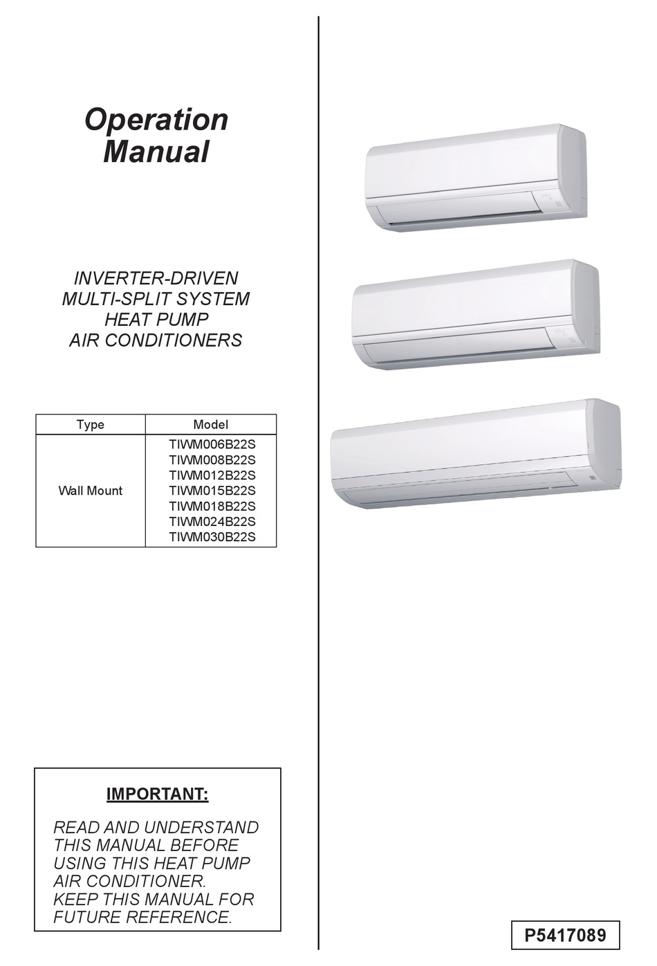JOHNSON CONTROLS TIWM006B22S OPERATION MANUAL Pdf Download ManualsLib