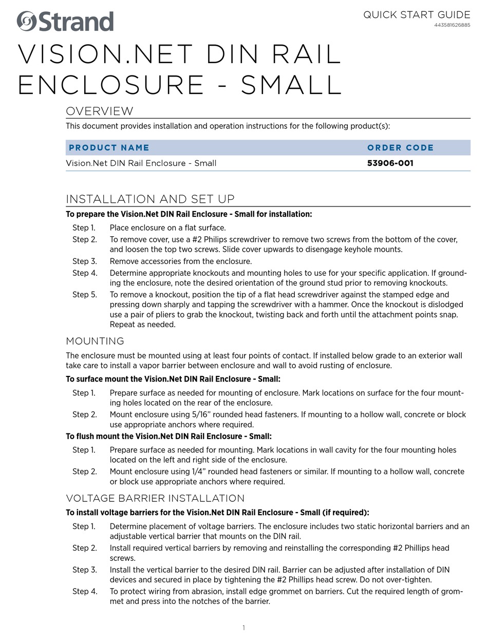 STRAND 53906001 QUICK START MANUAL Pdf Download ManualsLib