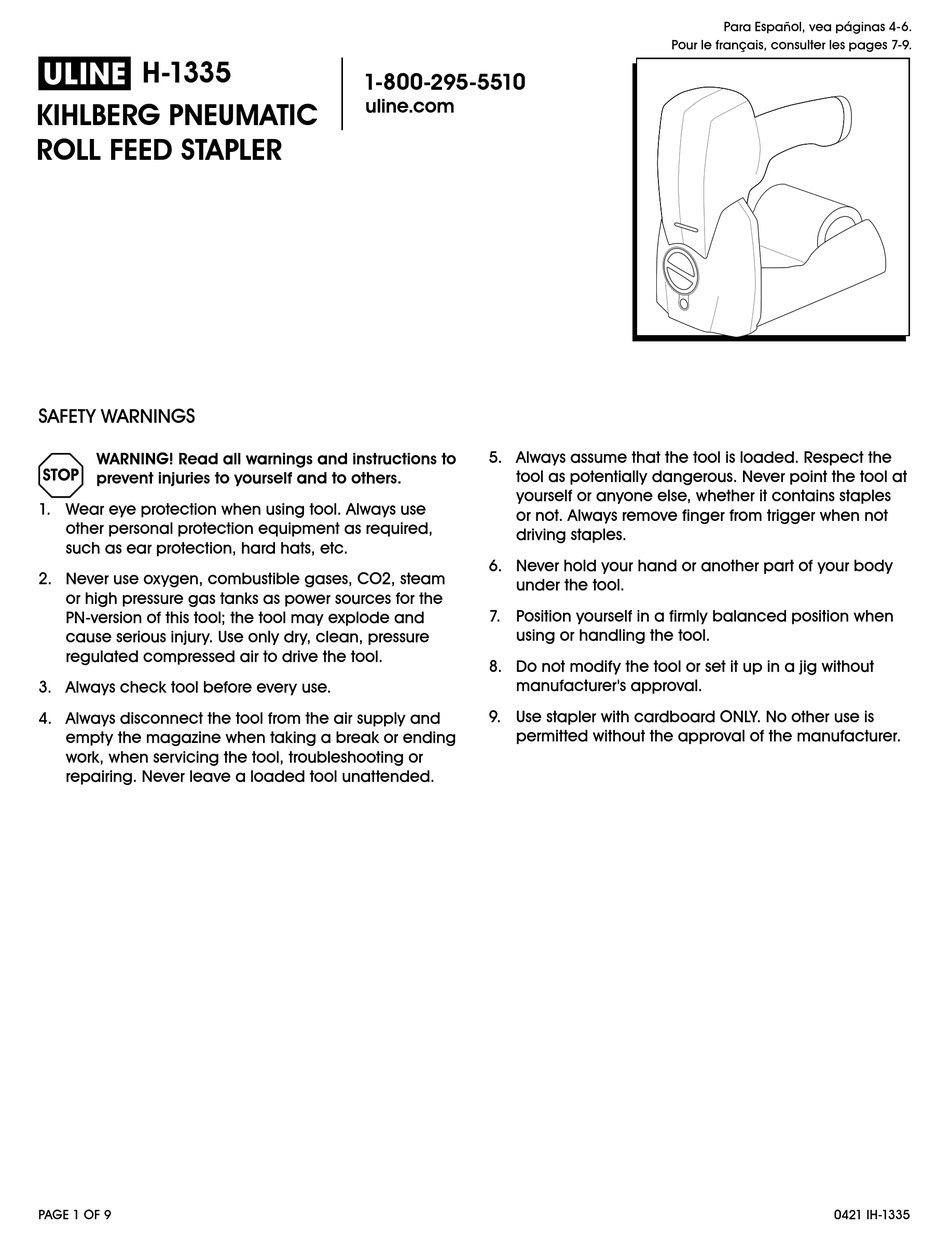 ULINE H1335 QUICK START MANUAL Pdf Download ManualsLib