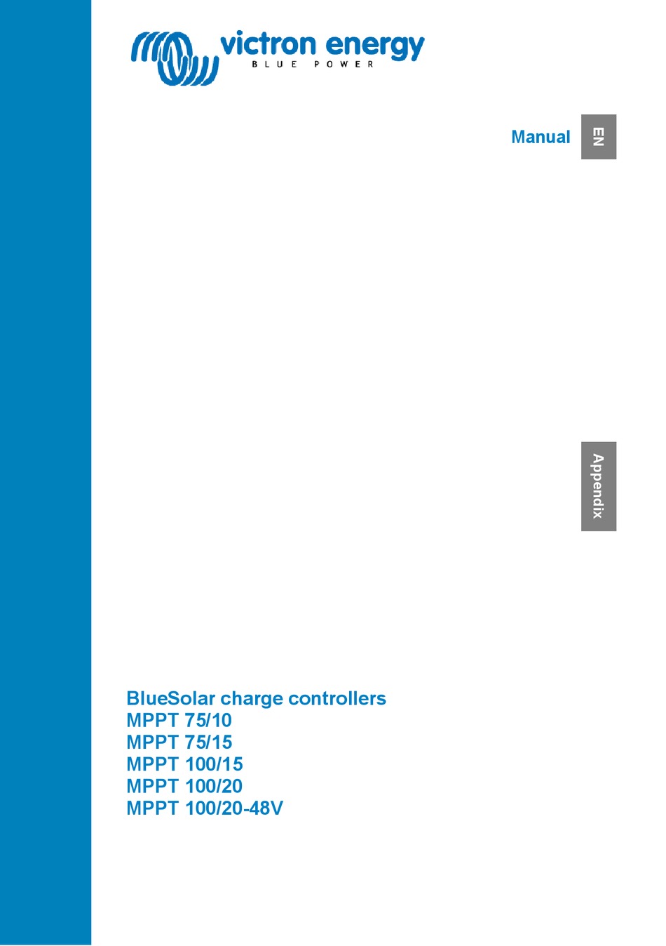 VICTRON ENERGY BLUESOLAR MPPT 75/10 MANUAL Pdf Download ManualsLib