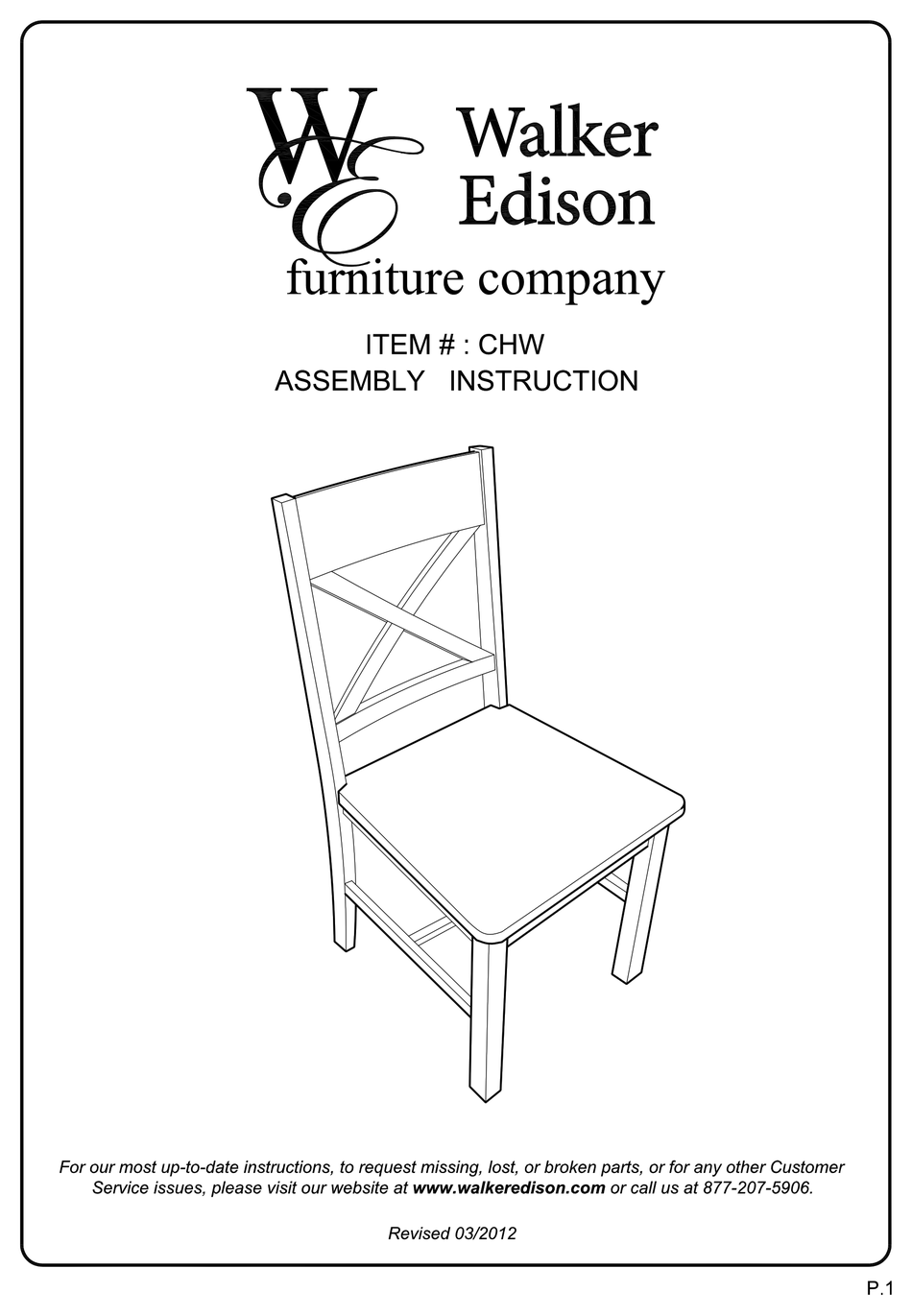 WALKER EDISON CHW ASSEMBLY INSTRUCTION MANUAL Pdf Download ManualsLib