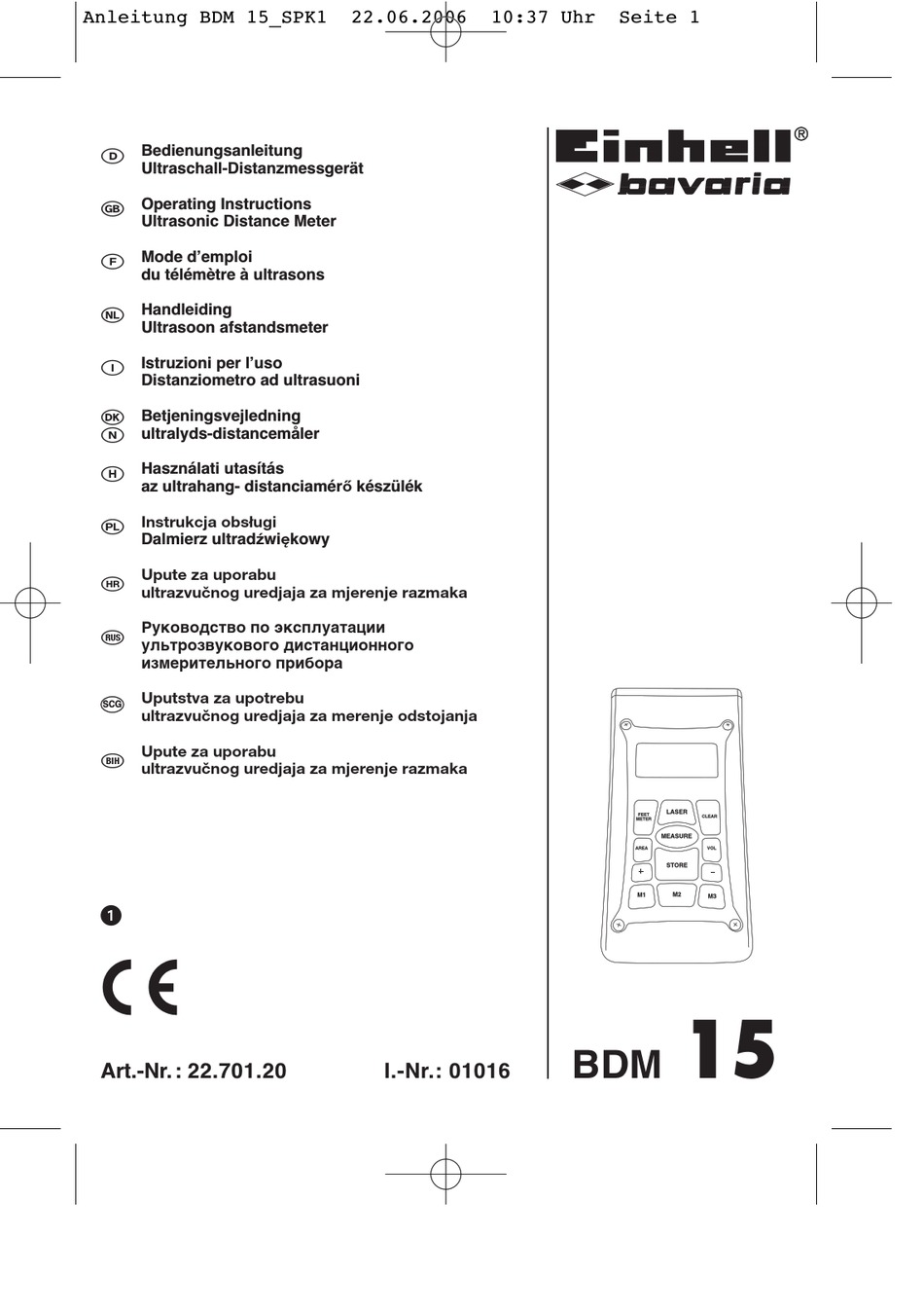 EINHELL BDM 15 OPERATING INSTRUCTIONS MANUAL Pdf Download ManualsLib