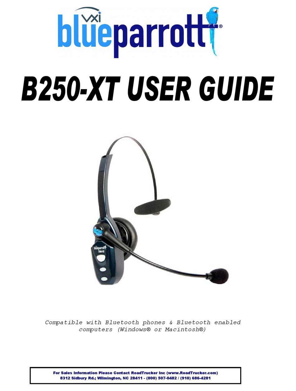 vxi-blueparrott-b250-xt-user-manual-pdf-download-manualslib