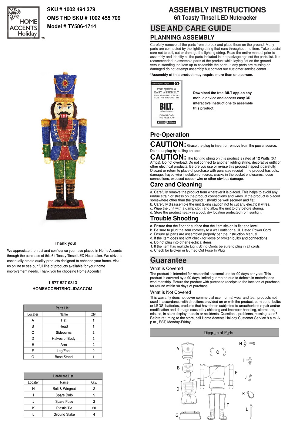 HOME ACCENTS HOLIDAY TY5861714 ASSEMBLY INSTRUCTIONS Pdf Download