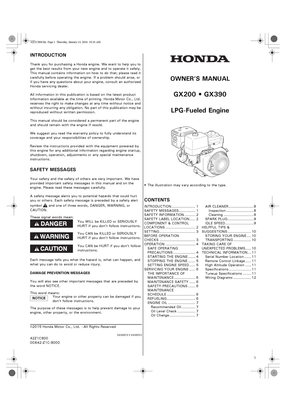 Honda gx200 manual