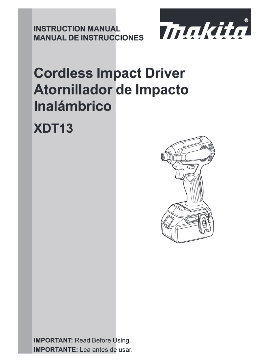 MAKITA XDT13 INSTRUCTION MANUAL Pdf Download ManualsLib