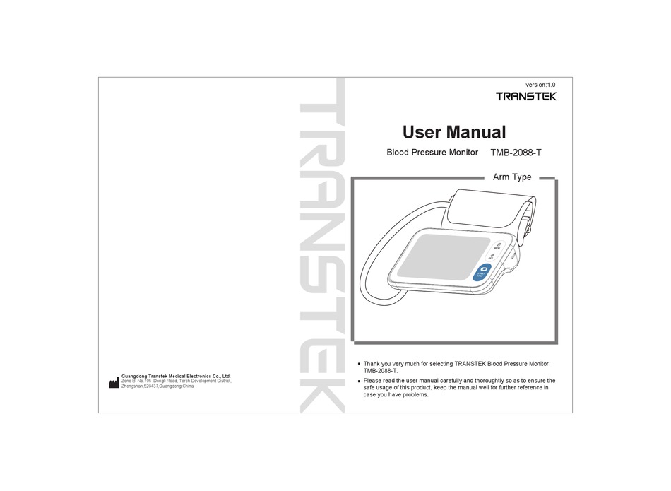 LifeHood TMB-2085 Wrist Blood Pressure Monitor User Manual