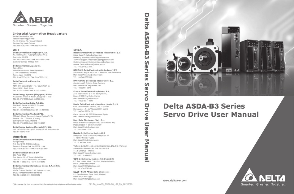 DELTA ASDA-B3 SERIES USER MANUAL Pdf Download | ManualsLib