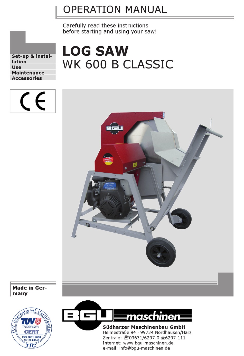 BGU WK 600 B CLASSIC OPERATION MANUAL Pdf Download | ManualsLib