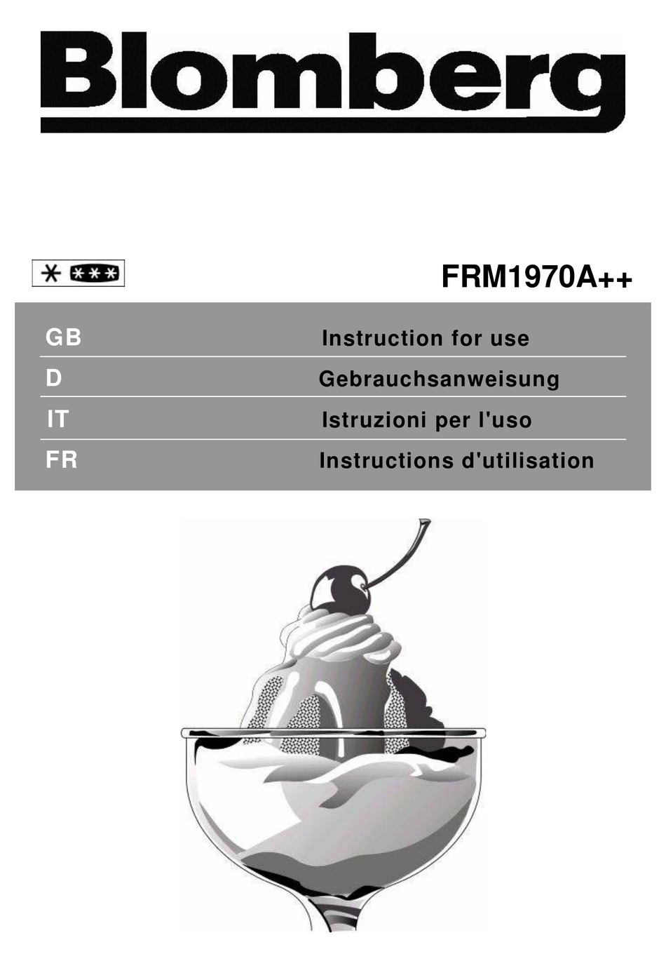 BLOMBERG FRM1970A++ INSTRUCTIONS FOR USE MANUAL Pdf Download | ManualsLib