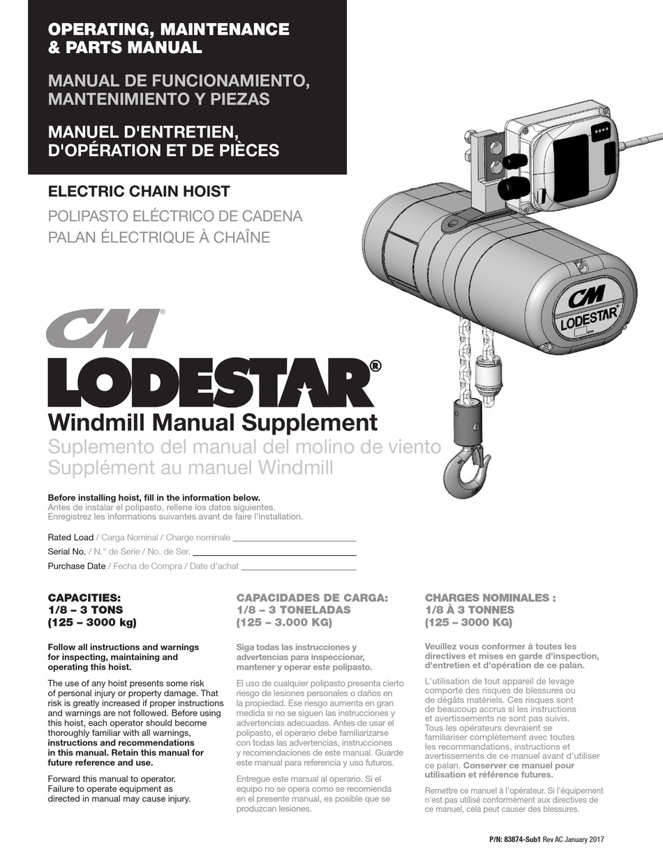 CM LODESTAR OPERATING, MAINTENANCE & PARTS MANUAL Pdf Download | ManualsLib