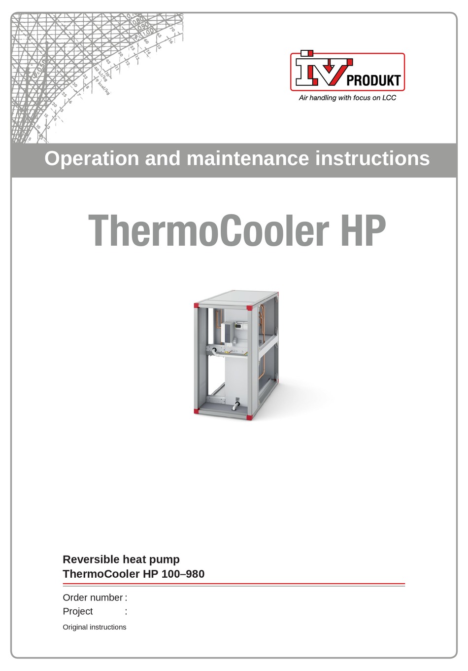 IV PRODUKT THERMOCOOLER HP 100 OPERATION AND MAINTENANCE INSTRUCTIONS