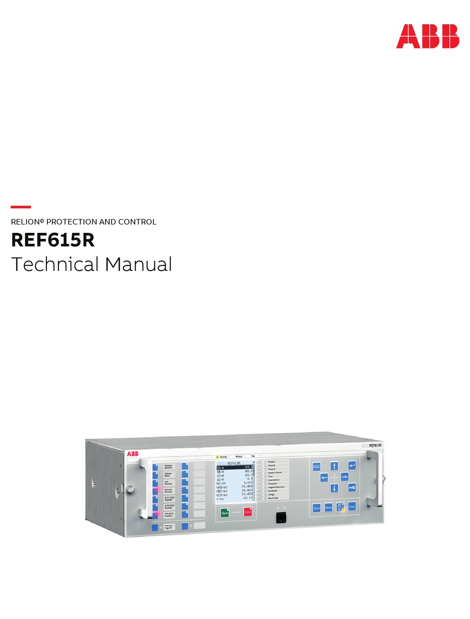 ABB RELION REF615R TECHNICAL MANUAL Pdf Download | ManualsLib