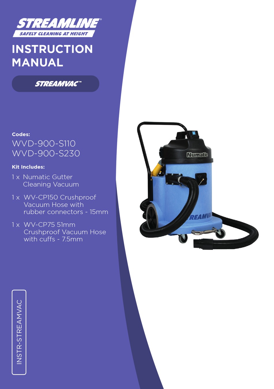 NUMATIC STREAMLINE STREAMVAC INSTRUCTION MANUAL Pdf Download ManualsLib