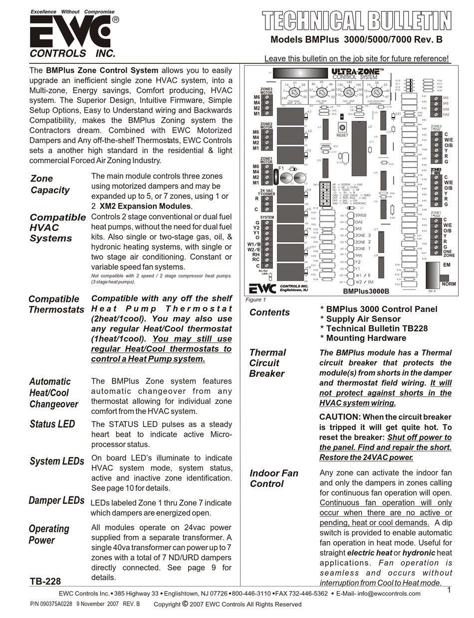 EWC CONTROLS BMPLUS 3000 TECHNICAL BULLETIN Pdf Download ManualsLib