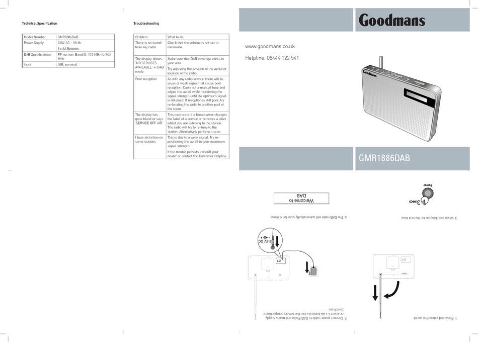 GOODMANS GMR1886DAB QUICK START MANUAL Pdf Download ManualsLib