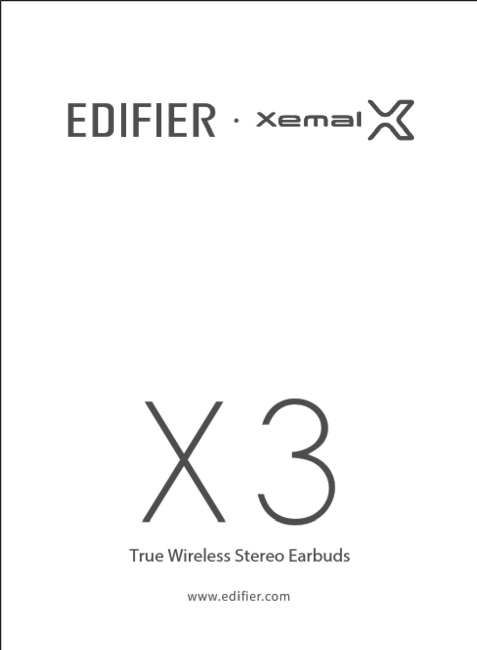 EDIFIER XEMAL X3 MANUAL Pdf Download ManualsLib