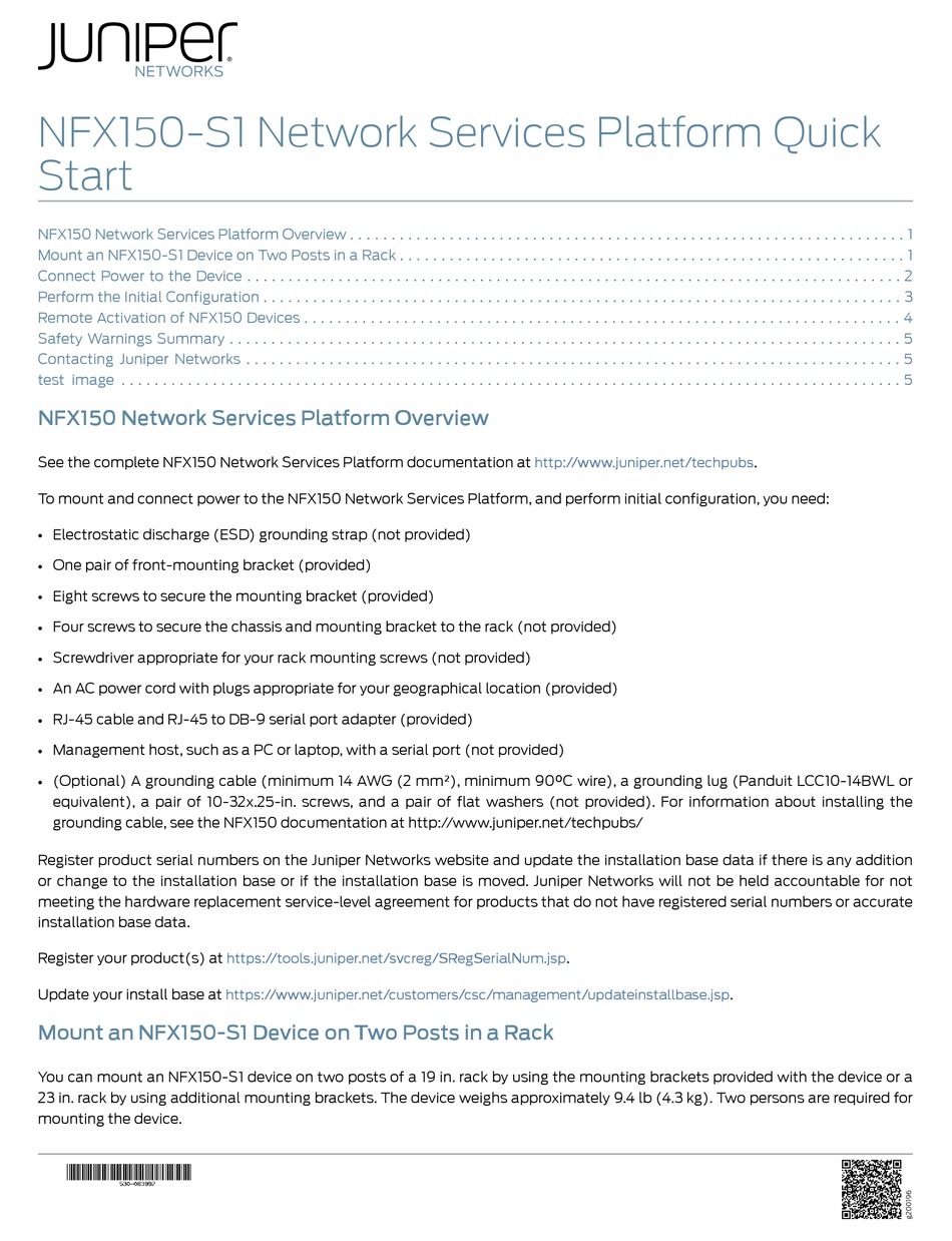 JUNIPER NFX150S1 QUICK START MANUAL Pdf Download ManualsLib