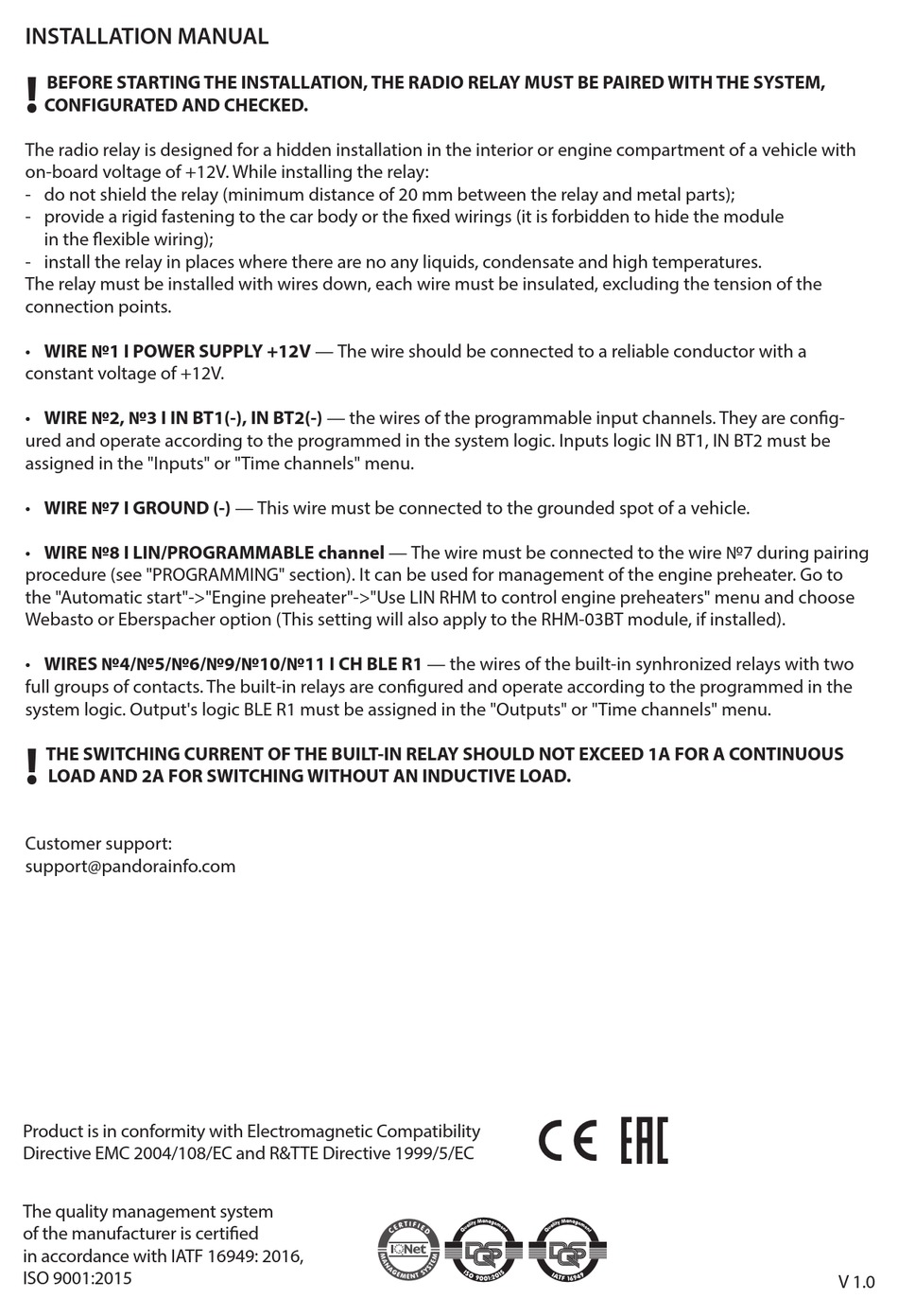 PANDORA BT-02 INSTALLATION MANUAL Pdf Download | ManualsLib