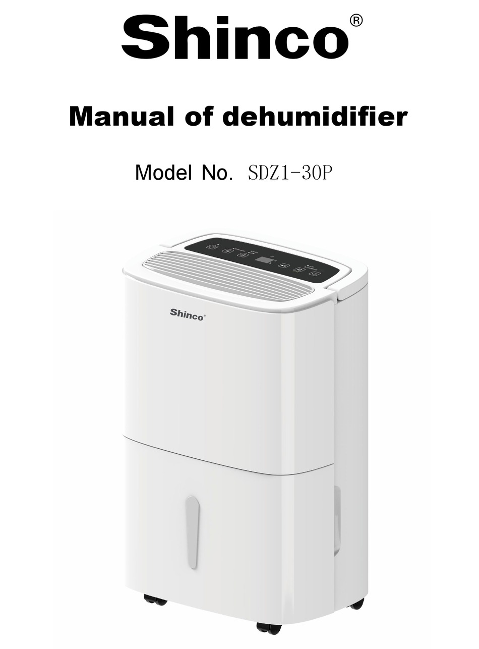 Shinco dehumidifier manual