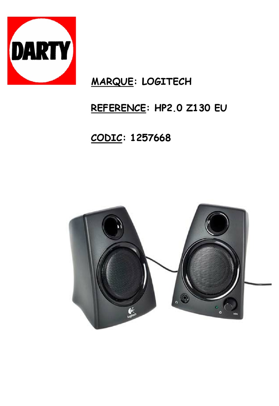 LOGITECH Z130 GETTING STARTED Pdf Download ManualsLib