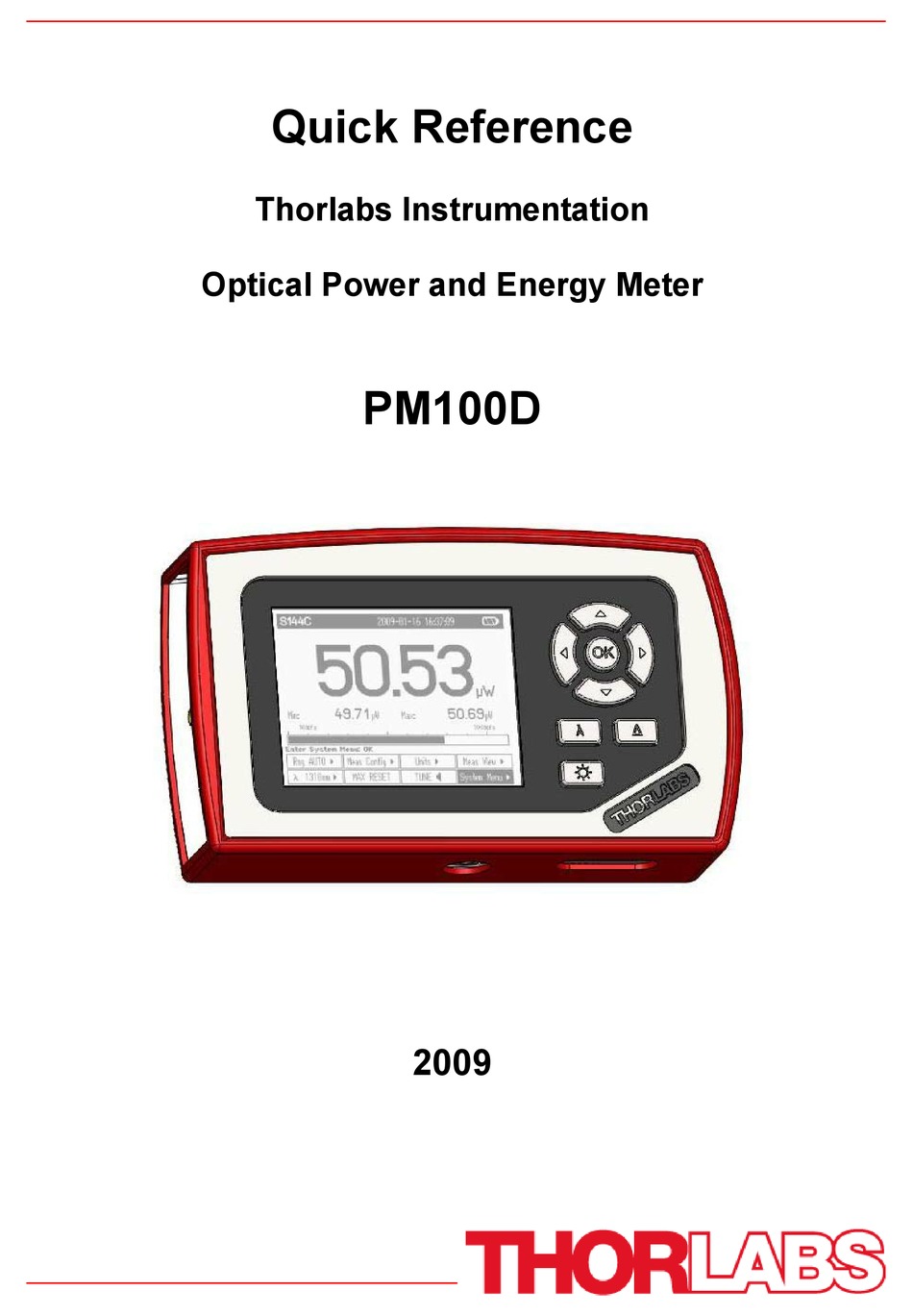 THORLABS PM100D QUICK REFERENCE Pdf Download ManualsLib