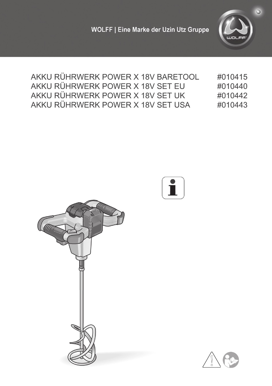 WOLFF POWER X 18V BARETOOL ORIGINAL OPERATING INSTRUCTIONS Pdf Download