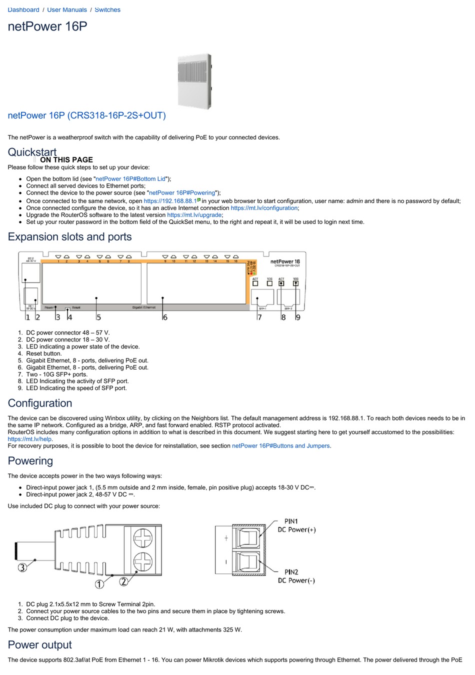 MIKROTIK NETPOWER 16P USER MANUAL Pdf Download | ManualsLib