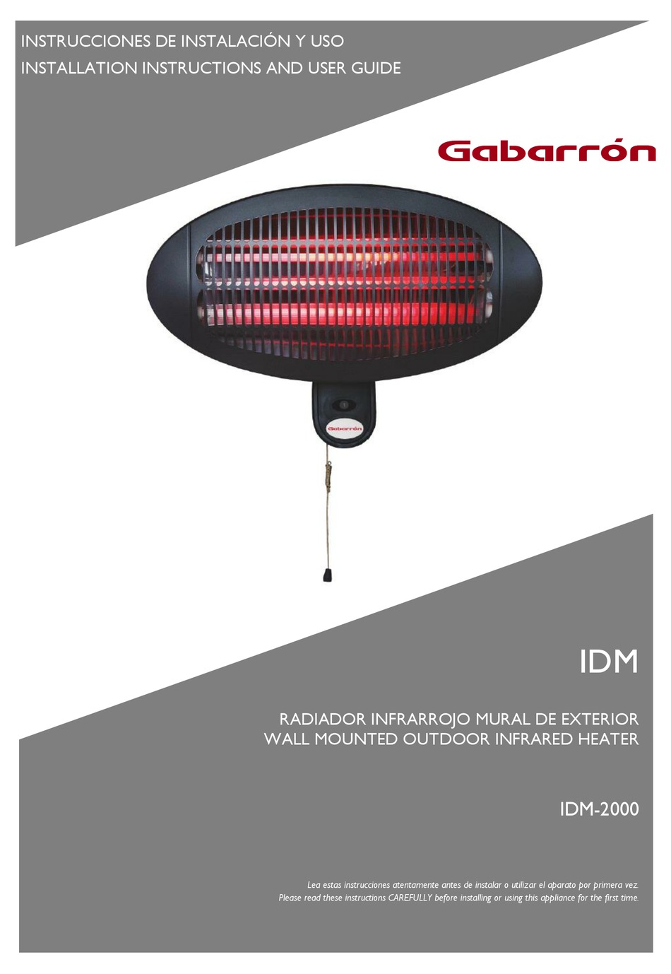 GABARRON IDM2000 INSTALLATION INSTRUCTIONS AND USER MANUAL Pdf