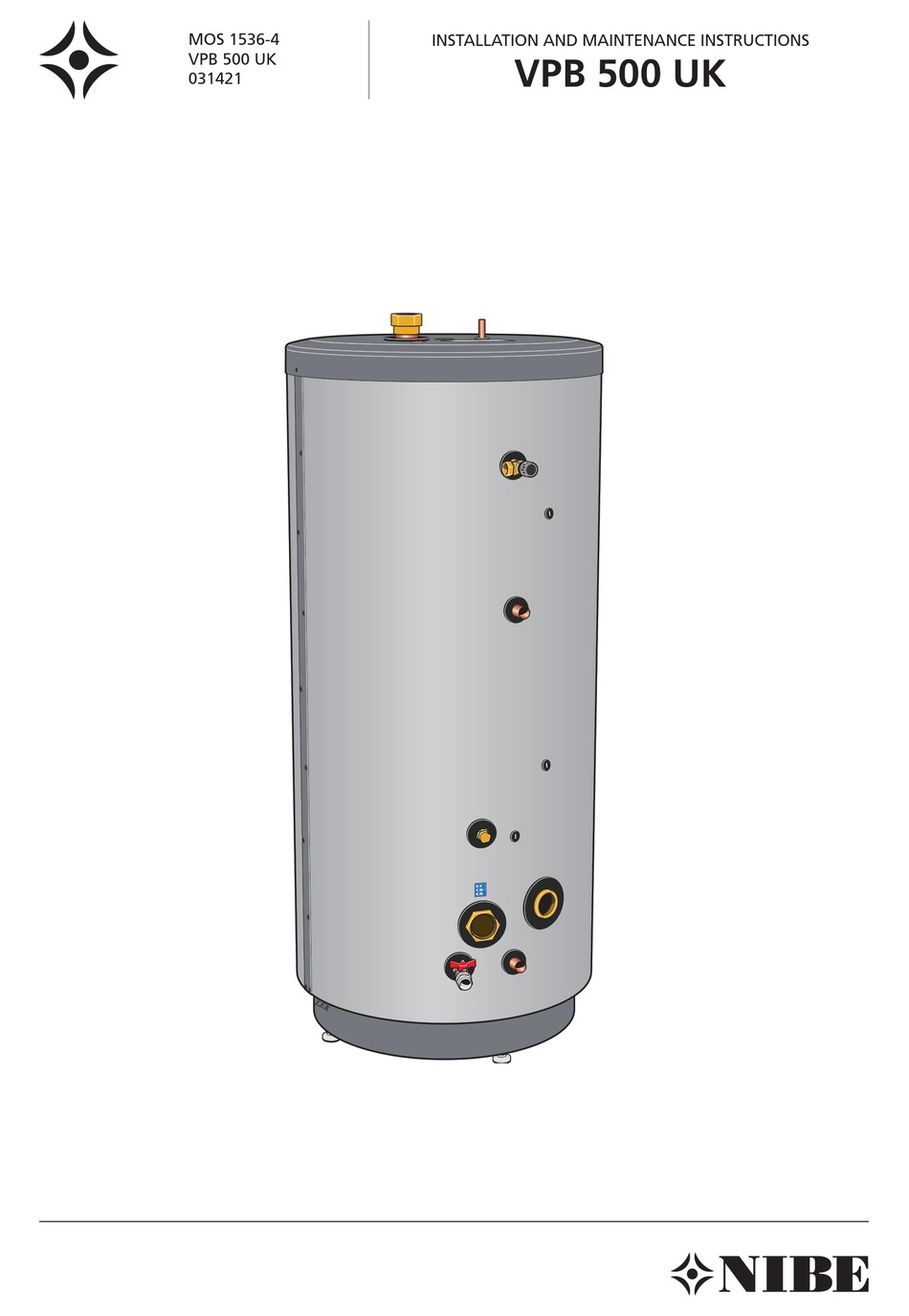 NIBE VPB 500 UK INSTALLATION AND MAINTENANCE INSTRUCTIONS MANUAL Pdf 