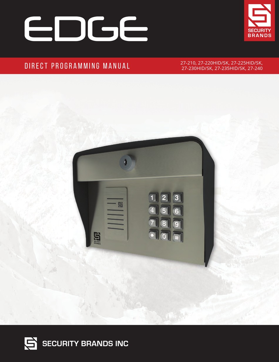 SECURITY BRANDS EDGE 27210 DIRECT PROGRAMMING MANUAL Pdf Download