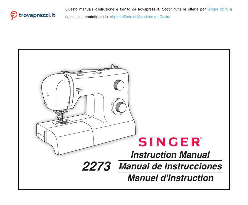 SINGER 2273 INSTRUCTION MANUAL Pdf Download | ManualsLib