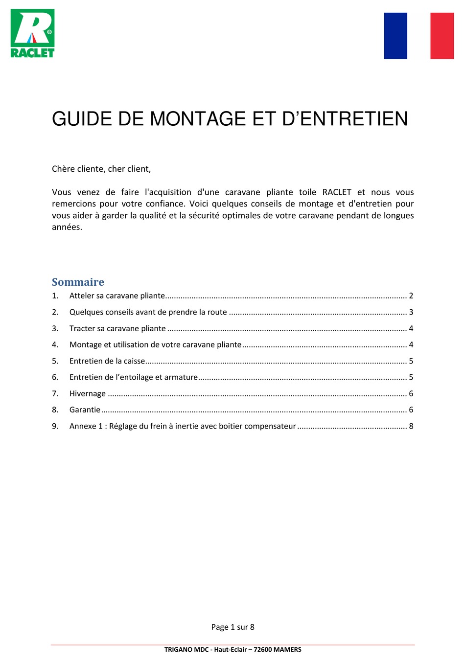 RACLET SAFARI SETUP AND MAINTENANCE MANUAL Pdf Download ManualsLib