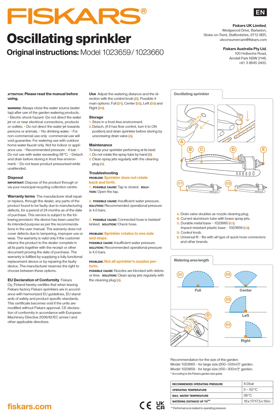 FISKARS 1023659 ORIGINAL INSTRUCTIONS MANUAL Pdf Download ManualsLib
