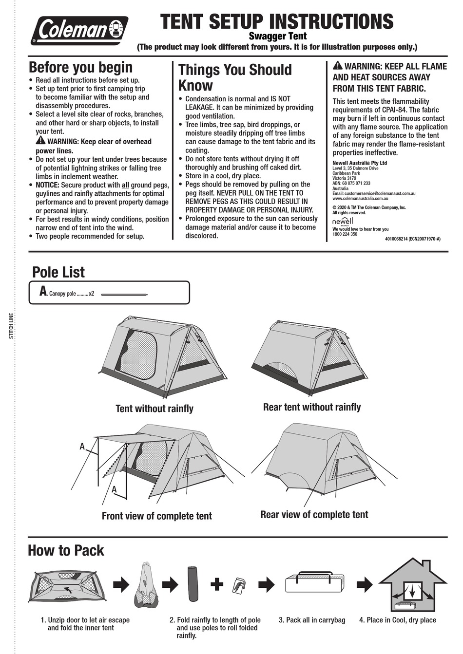 COLEMAN 2125967 SETUP INSTRUCTIONS Pdf Download ManualsLib   Coleman 2125967 