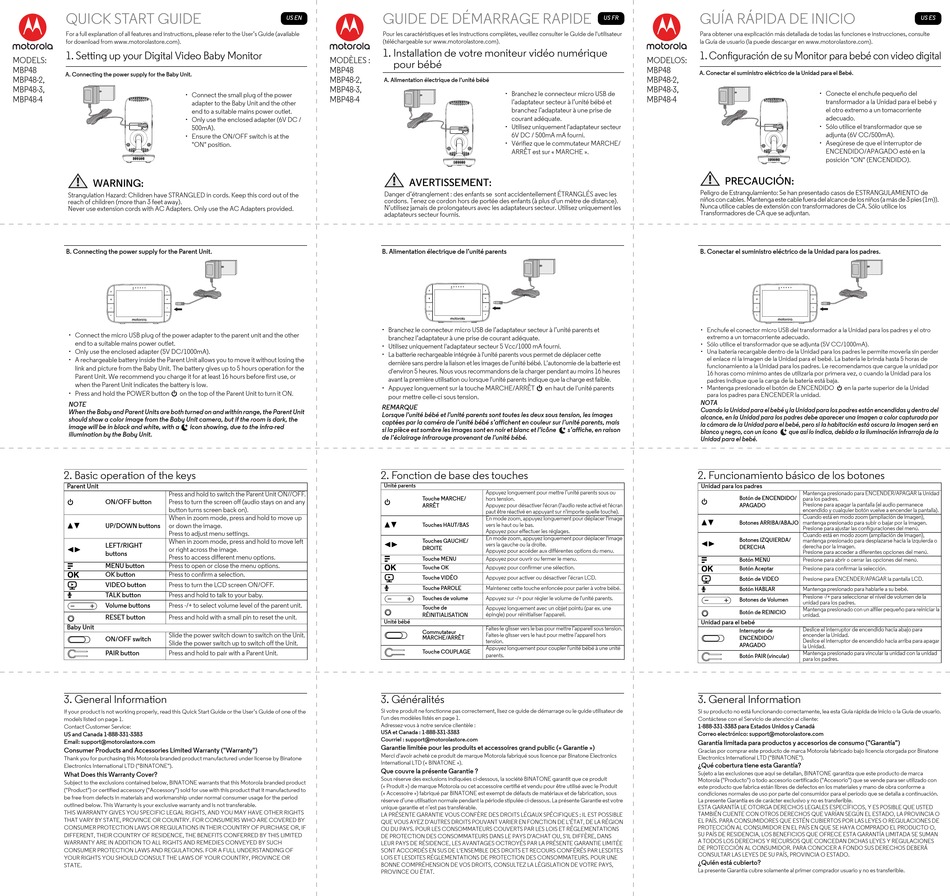 MOTOROLA MBP48 QUICK START MANUAL Pdf Download | ManualsLib