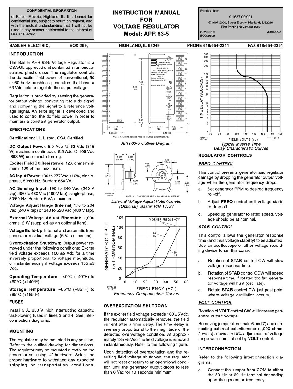 BASLER APR 635 INSTRUCTION MANUAL Pdf Download ManualsLib