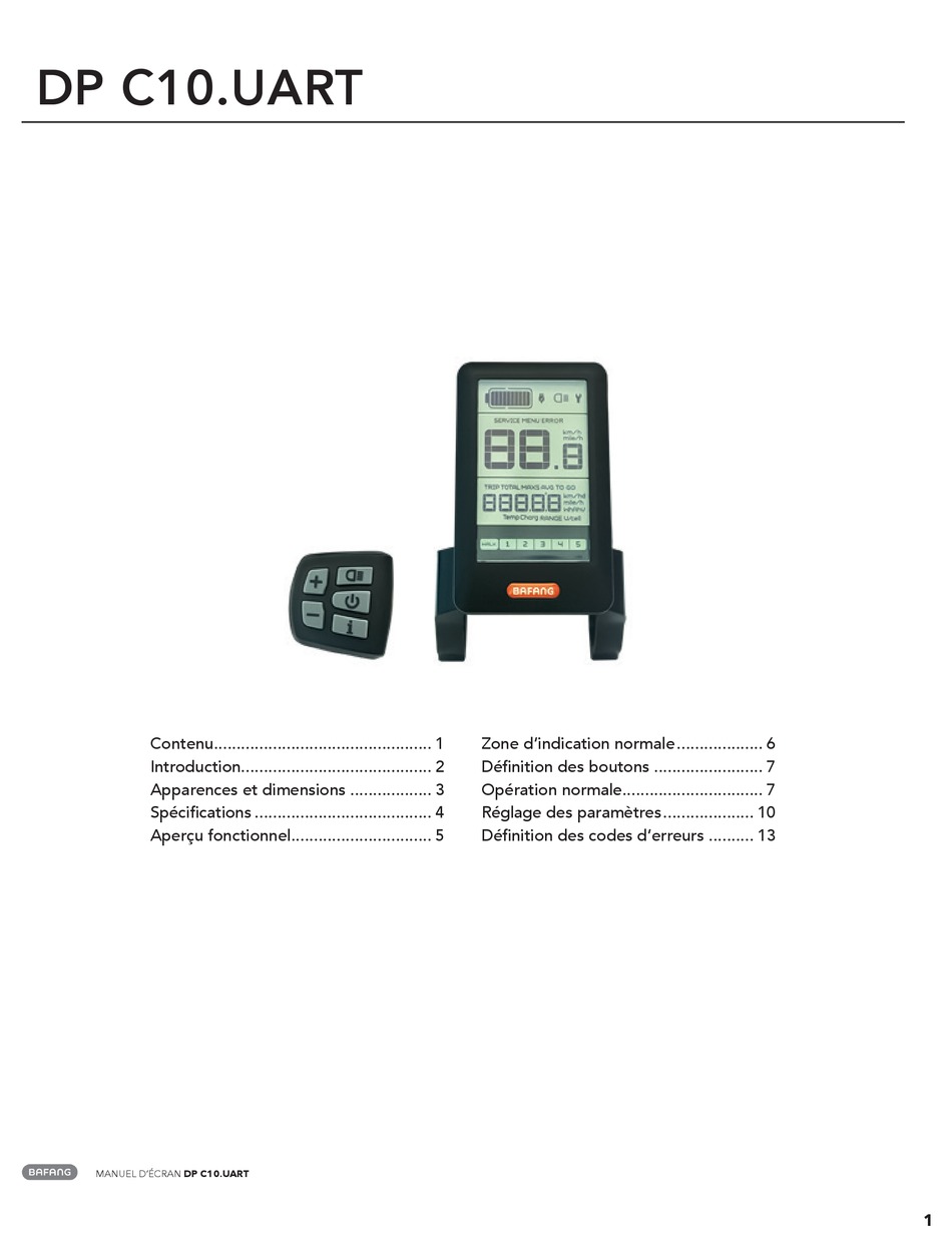 Button Definition; Normal Operation - BAFANG DP C10.UART Manual [Page 20] |  ManualsLib