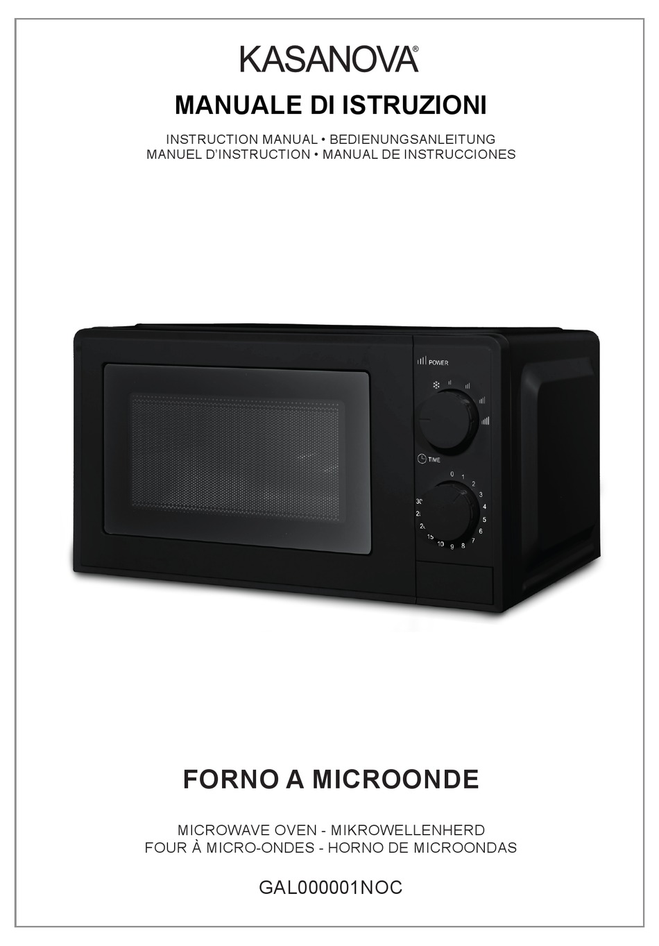 Cottura A Microonde - Kasanova GAL000001NOC Instruction Manual [Page 11] |  ManualsLib